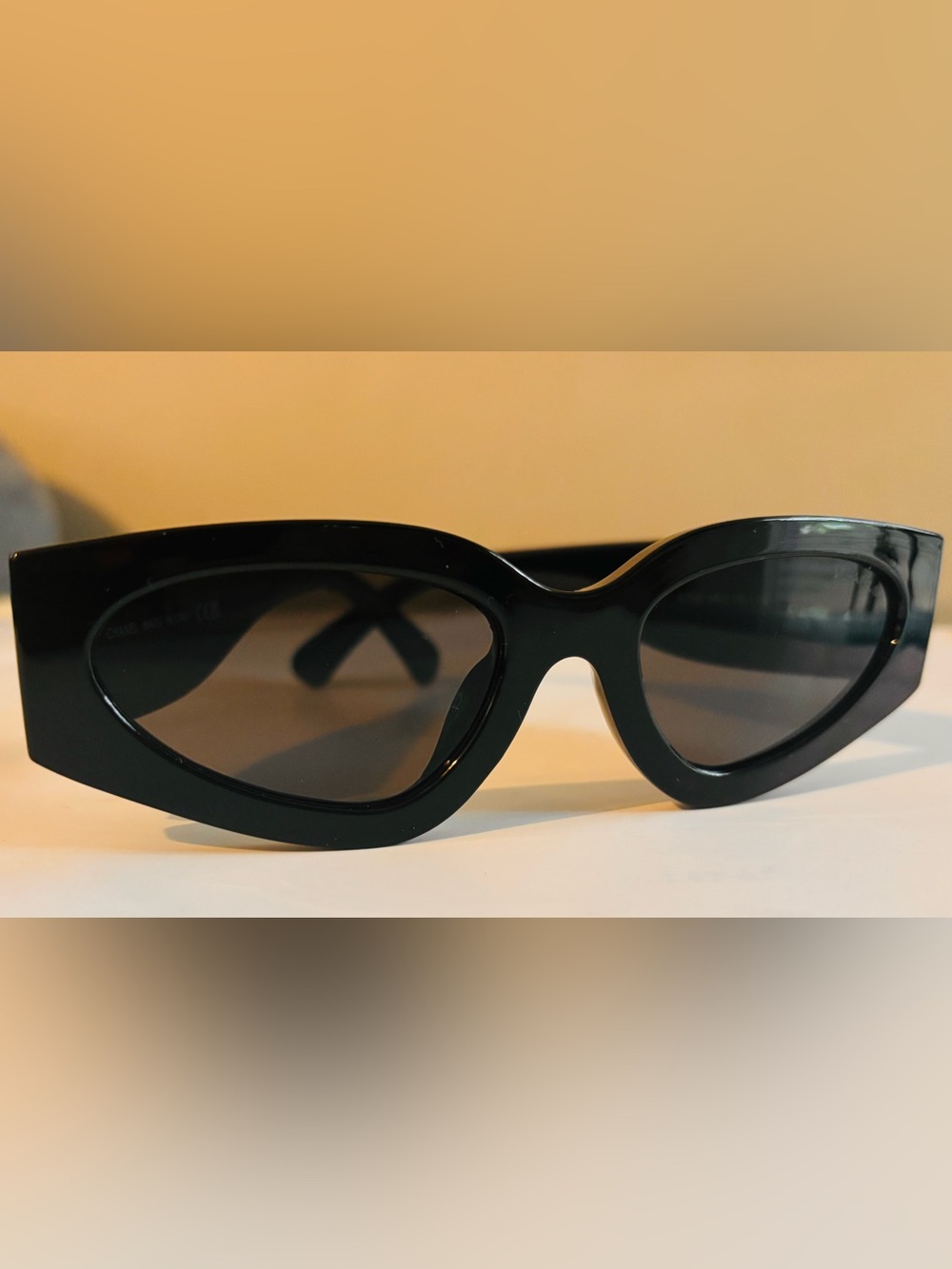 Chanel Cat-Eye Sunglasses 6056 Black Logo